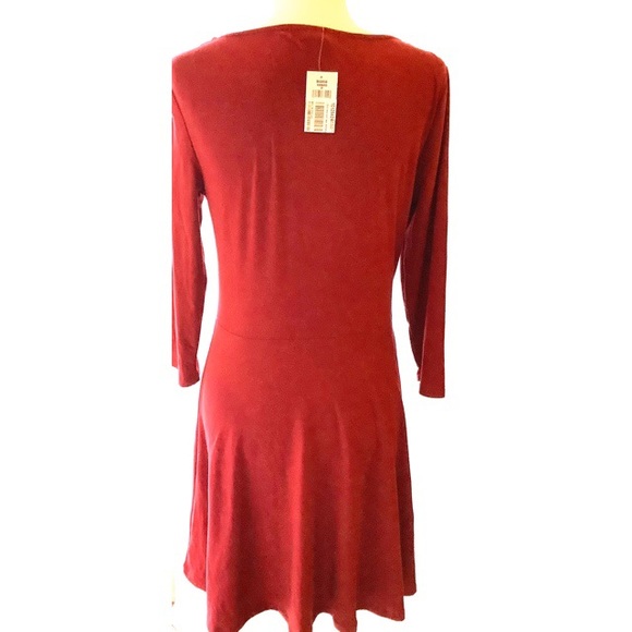 Womens 3/4 Sleeves Scoop Neck Casual Dress - Picture 5 of 6